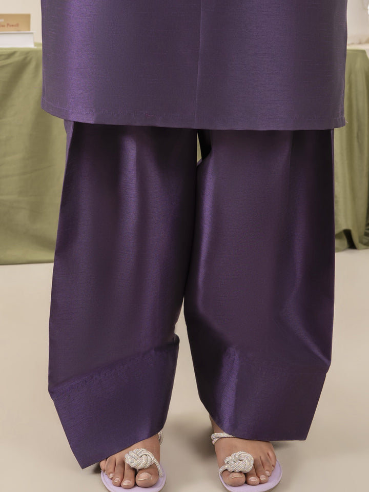 Naaz Couture RTW Embroidered Silk 3 Piece Suit Suit-Purple Festive Collection