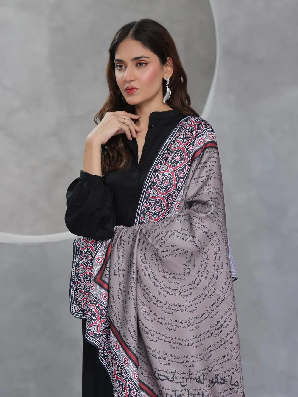 TNG Women RTW Printed Crinkle Chiffon 1 Piece Pukaar Scarf Casual Collection