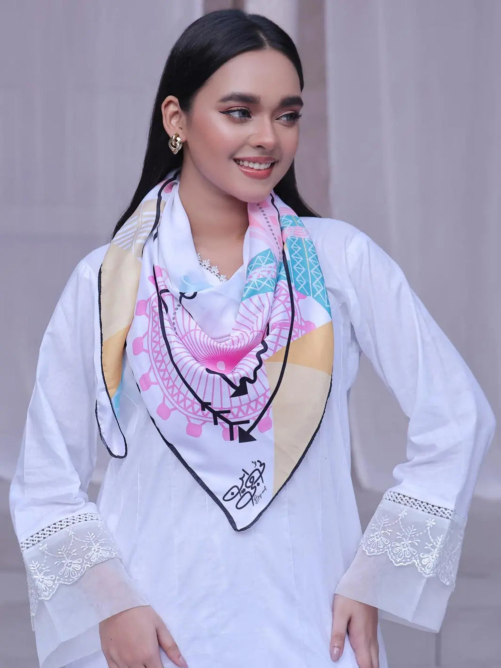 TNG Women RTW Printed Crinkle Chiffon 1 Piece Zindagi Scarf Casual Collection