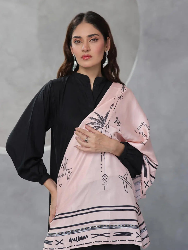 TNG Women RTW Printed Crinkle Chiffon 1 Piece Manzar Scarf Casual Collection