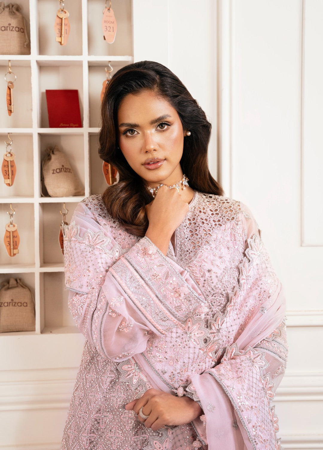 Check In by Zarizaa Unstitched Embroidered Chiffon 3 Piece Suit PRISM Festive Collection