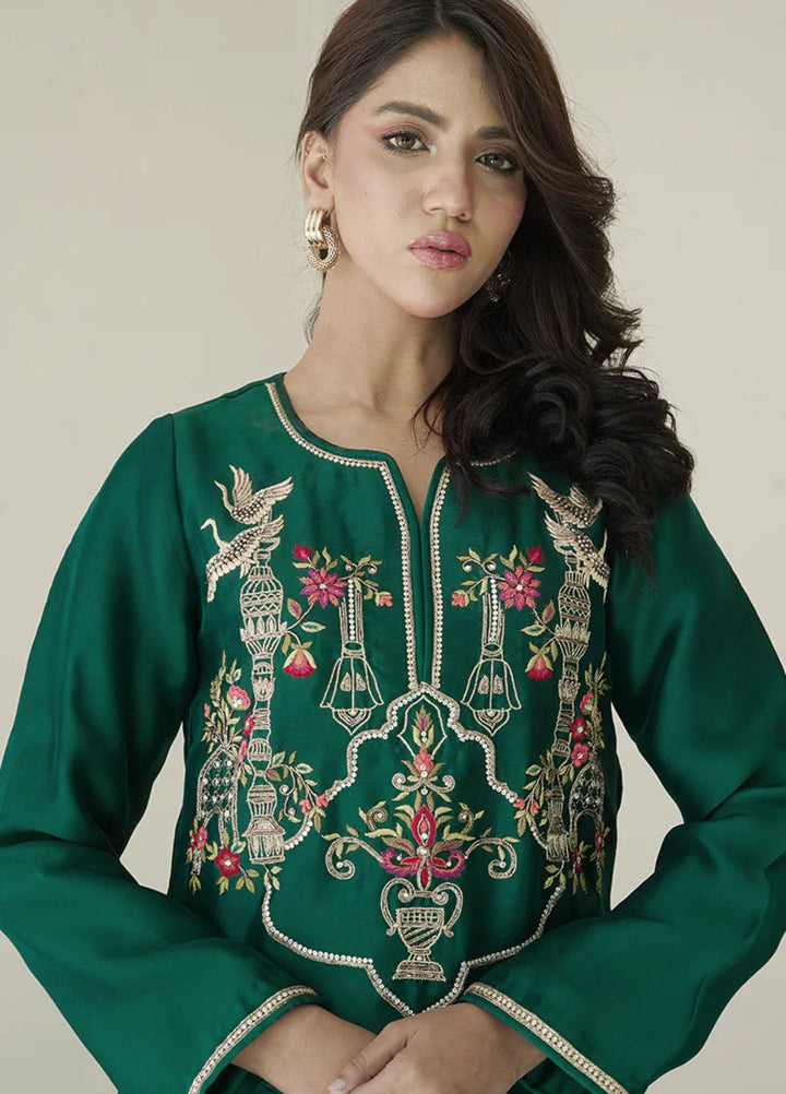 Melody of Colours by Guleenoor RTW Hand work Sheesh Silk 3 Piece Suit Tanish Eid Collection
