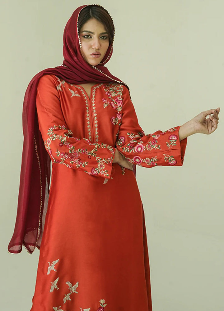 Melody of Colours by Guleenoor RTW Embroidered Sheesh Silk 3 Piece Suit Jannan Eid Collection