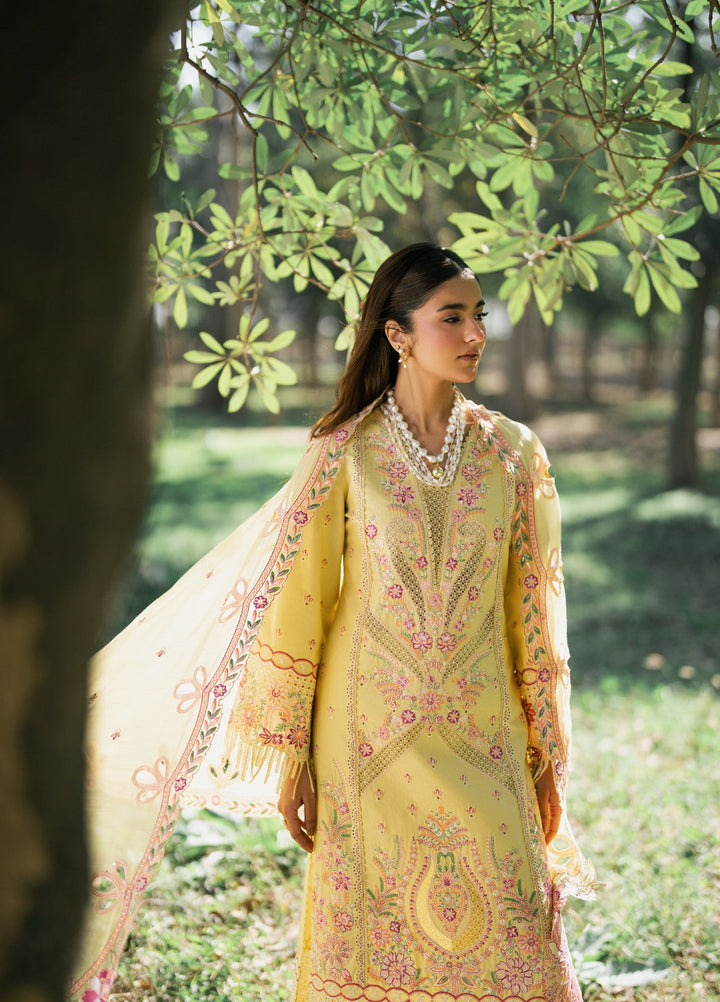Aura of Flora by Zarizaa Unstitched Embroidered Lawn 3 Piece Suit HONEY Lawn Collection