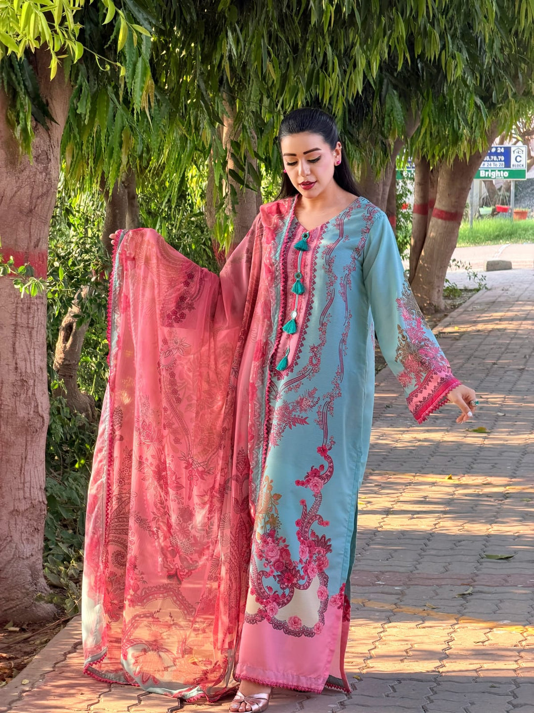 Syra's Atelier RTW Printed Lawn 3 Piece Suit Zariah Kaftan Casual Collection