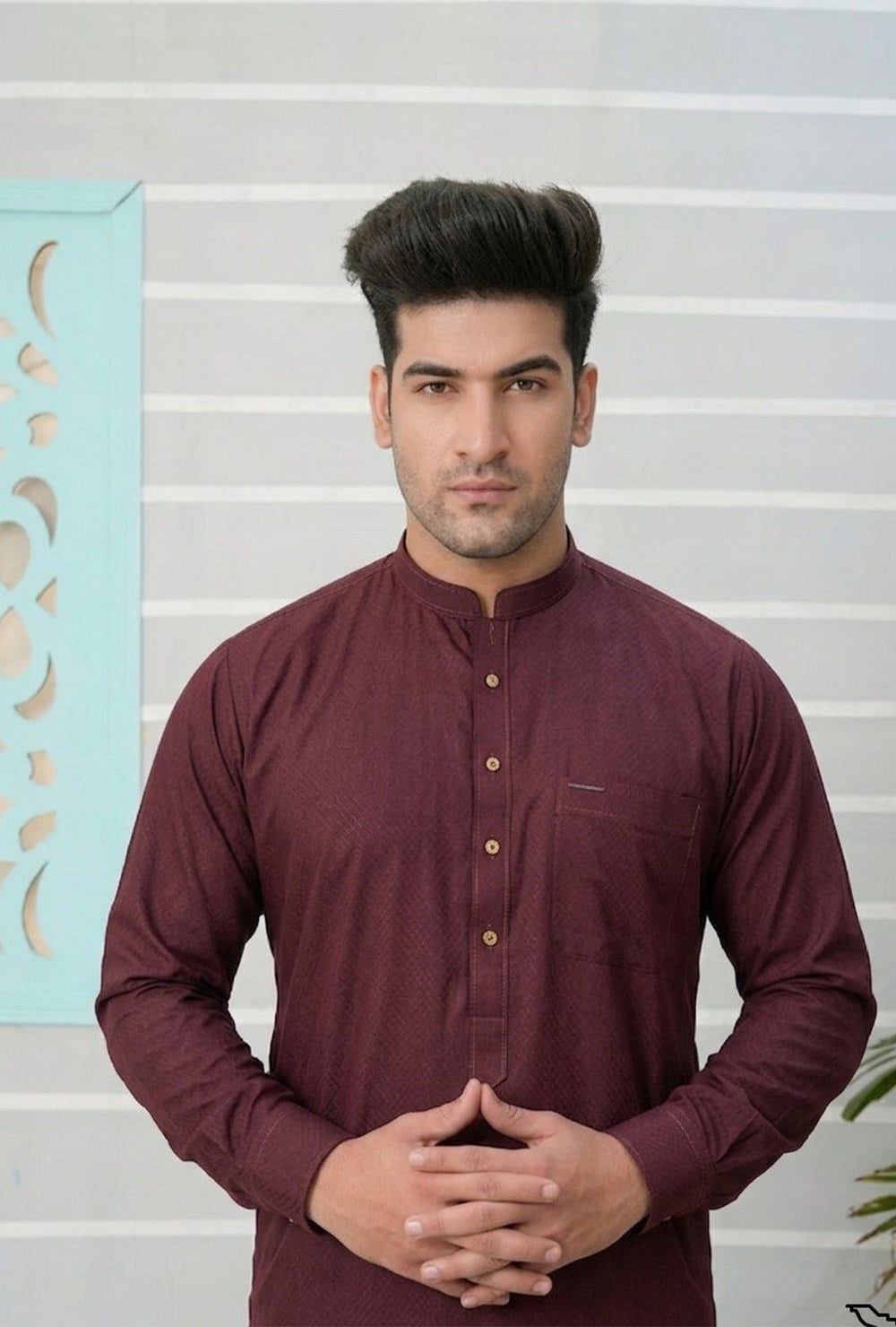 Royal Arabic Jubba by Edge Republic Mens RTW Solids Cotton Viscose 2 Piece Suit JB 018 Festive Collection
