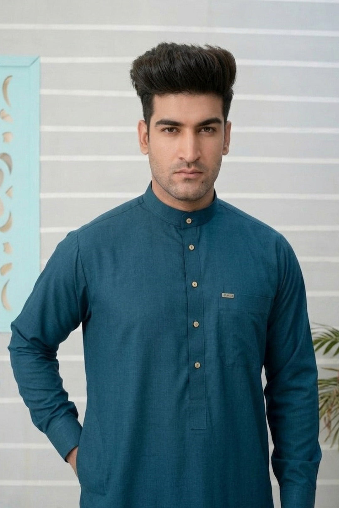Royal Arabic Jubba by Edge Republic Mens RTW Solids Cotton Viscose 2 Piece Suit JB 020 Festive Collection