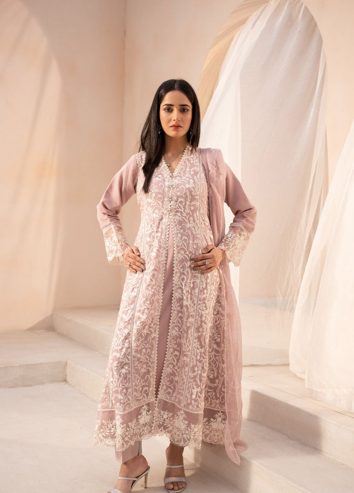 Princess by HEM Women RTW Embroidered Chiffon 3 Piece Suit Gul-E-Rukh-Lilac Festive Collection