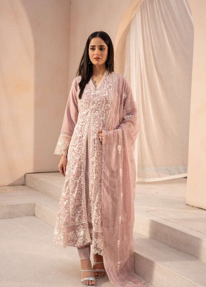 Princess by HEM Women RTW Embroidered Chiffon 3 Piece Suit Gul-E-Rukh-Lilac Festive Collection