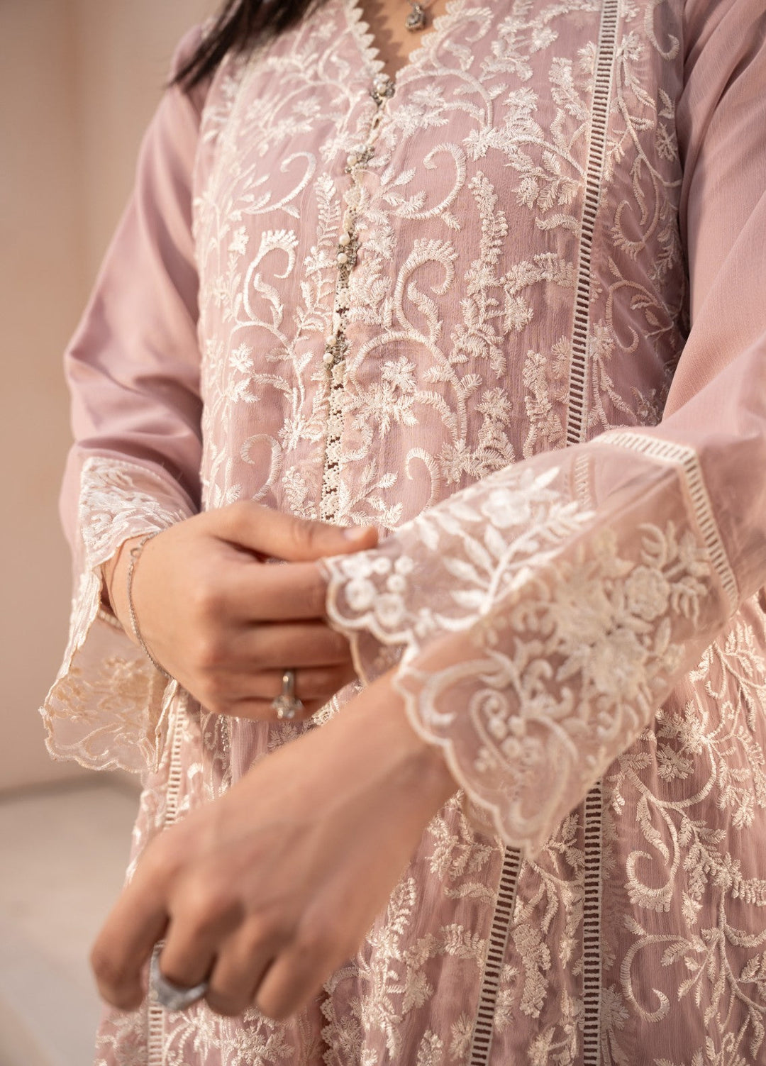 Princess by HEM Women RTW Embroidered Chiffon 3 Piece Suit Gul-E-Rukh-Lilac Festive Collection
