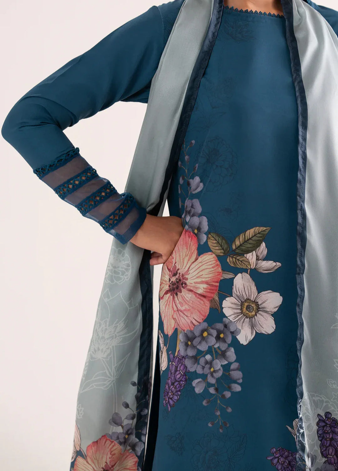 Whispers in the wind by Jahaan RTW Printed Lawn Silk 3 Piece Suit Azulita Casual Collection