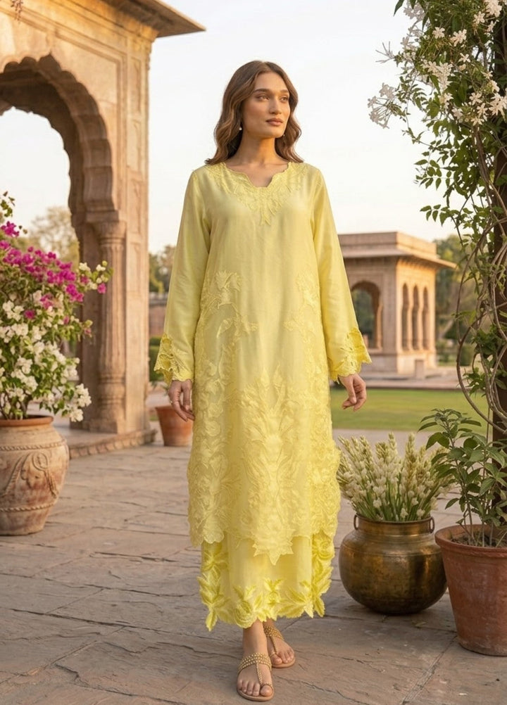 House of Nyyra Women RTW Embroidered Viscose 2 Piece Suit Sunlit Lace Summer Collection