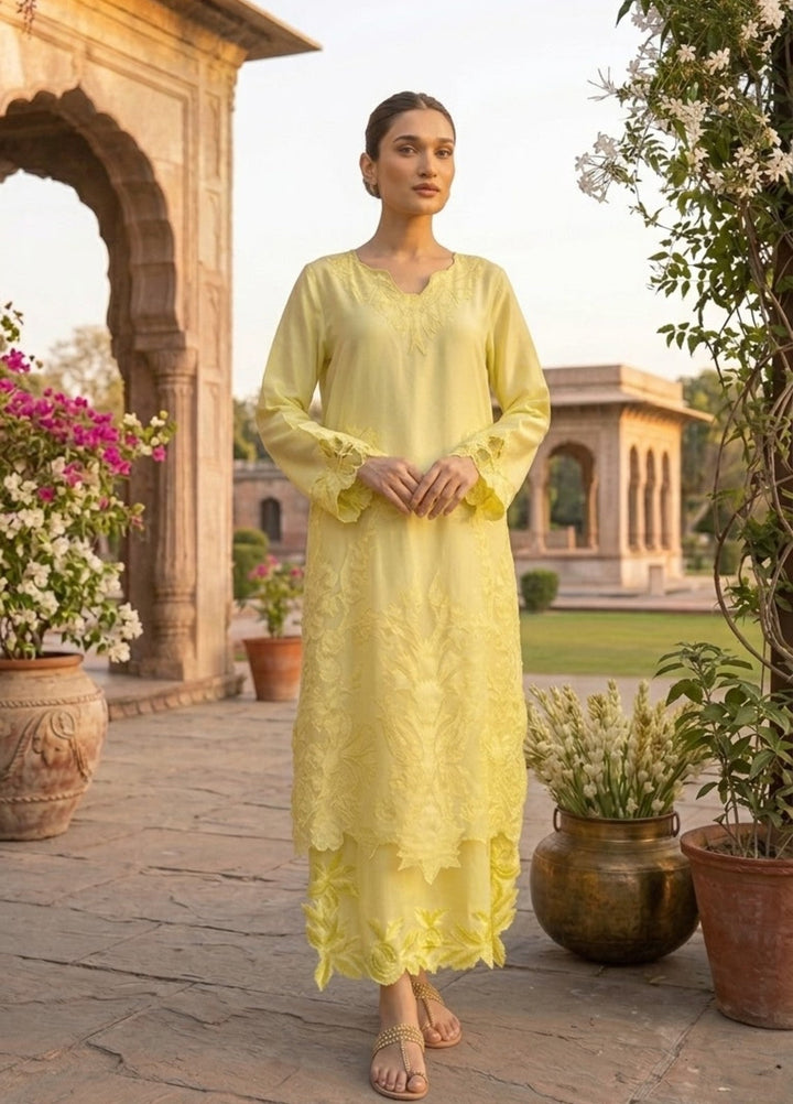 House of Nyyra Women RTW Embroidered Viscose 2 Piece Suit Sunlit Lace Summer Collection
