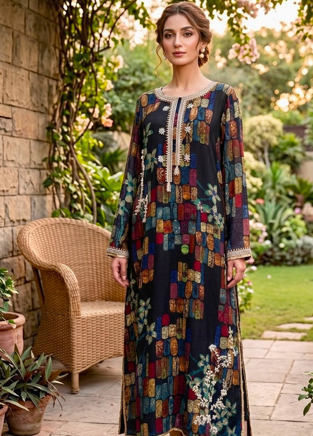 House of Nyyra Women RTW Embroidered Grip 1 Piece Suit Ava Summer Collection
