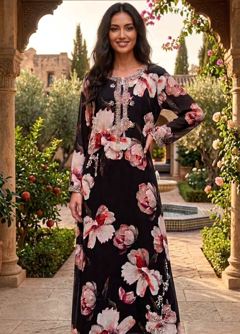 House of Nyyra Women RTW Hand work Grip 1 Piece Suit Velour Summer Collection