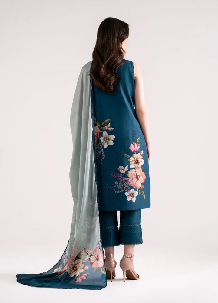 Whispers in the wind by Jahaan RTW Printed Lawn Silk 3 Piece Suit Azulita Sleeveless Casual Collection