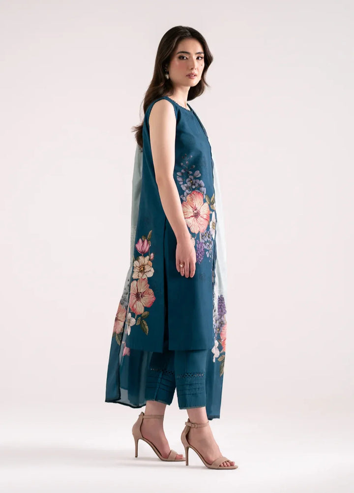 Whispers in the wind by Jahaan RTW Printed Lawn Silk 3 Piece Suit Azulita Sleeveless Casual Collection