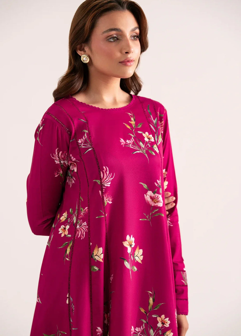 Whispers in the wind by Jahaan RTW Printed Lawn Silk 1 Piece Suit Carmin Casual Collection