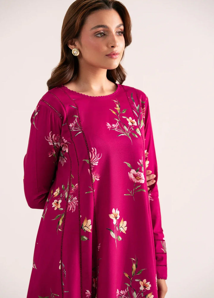 Whispers in the wind by Jahaan RTW Printed Lawn Silk 1 Piece Suit Carmin Casual Collection