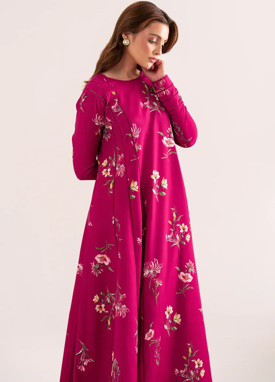 Whispers in the wind by Jahaan RTW Printed Lawn Silk 1 Piece Suit Carmin Casual Collection