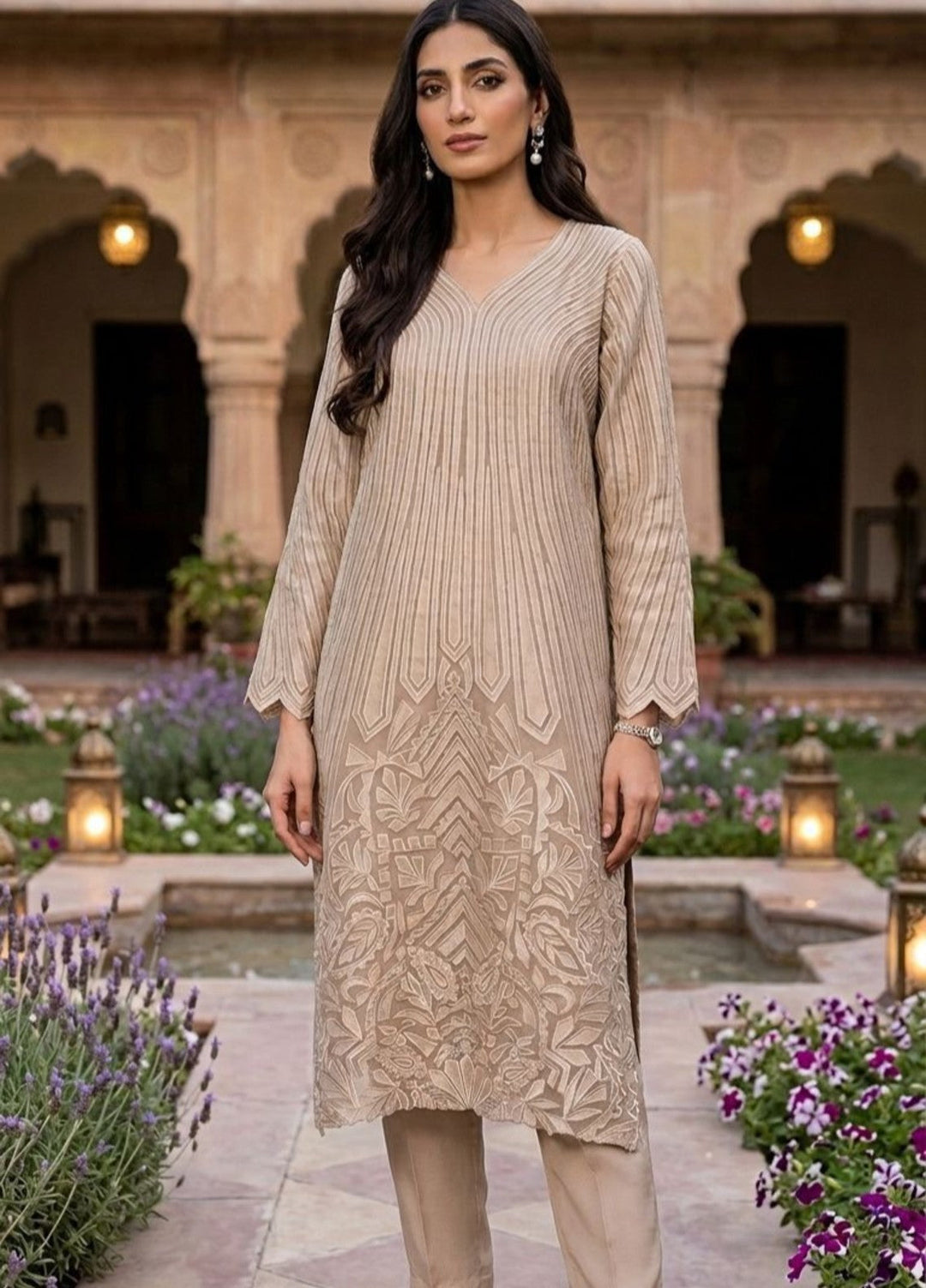 House of Nyyra Women RTW Embroidered Organza 2 Piece Suit Halo Summer Collection