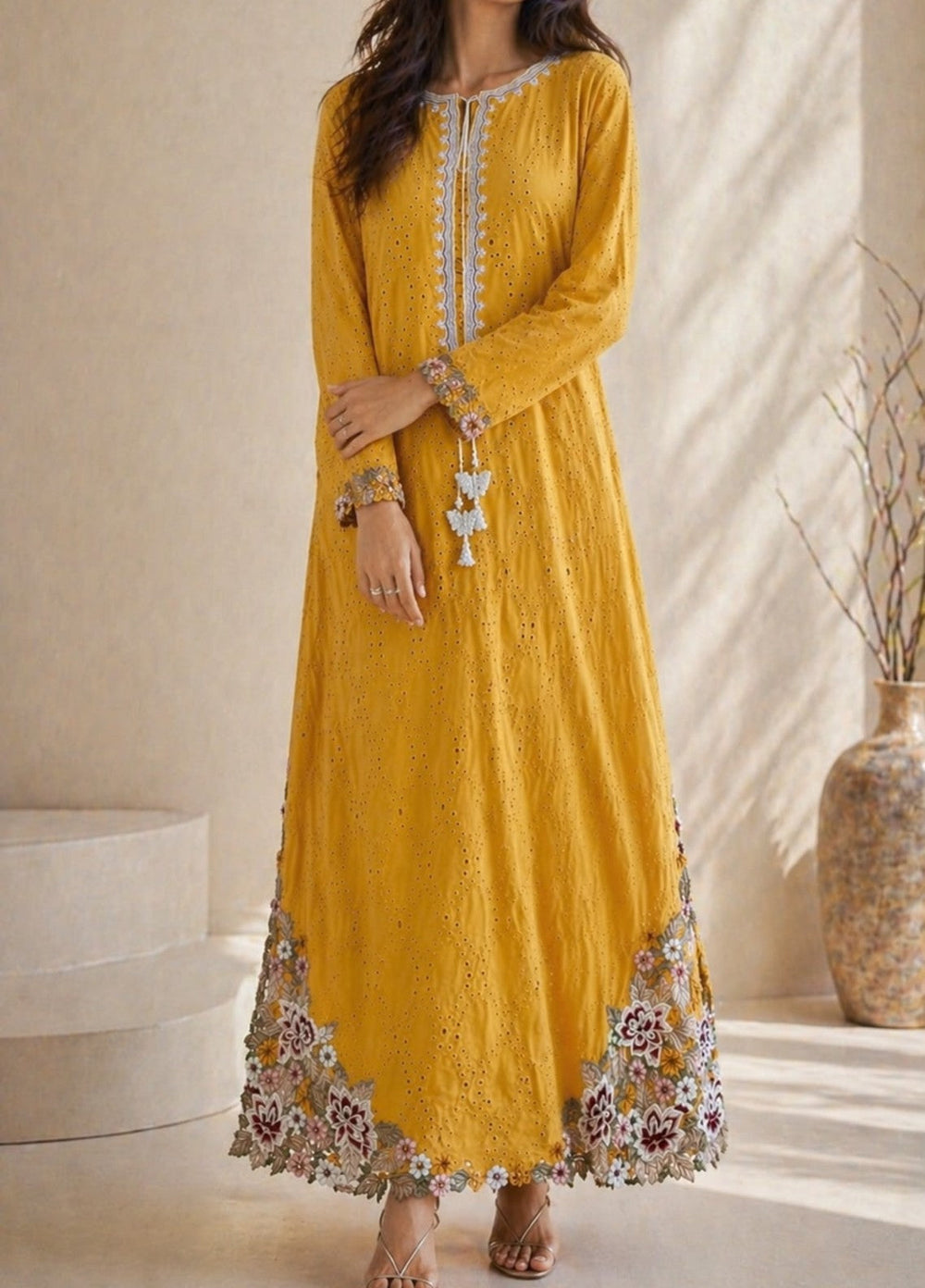 House of Nyyra Women RTW Embroidered Chikankari 1 Piece Suit Ori Summer Collection