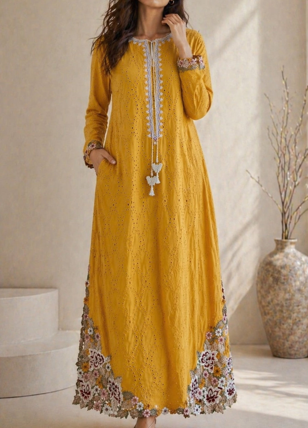 House of Nyyra Women RTW Embroidered Chikankari 1 Piece Suit Ori Summer Collection