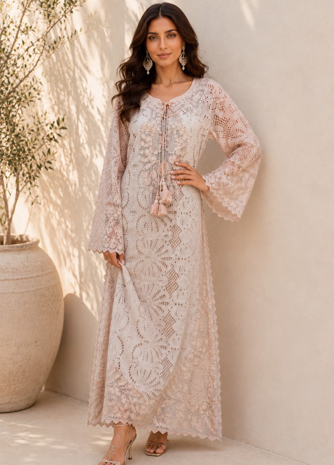 House of Nyyra Women RTW Embroidered Chikankari 1 Piece Suit Pink Mist Summer Collection
