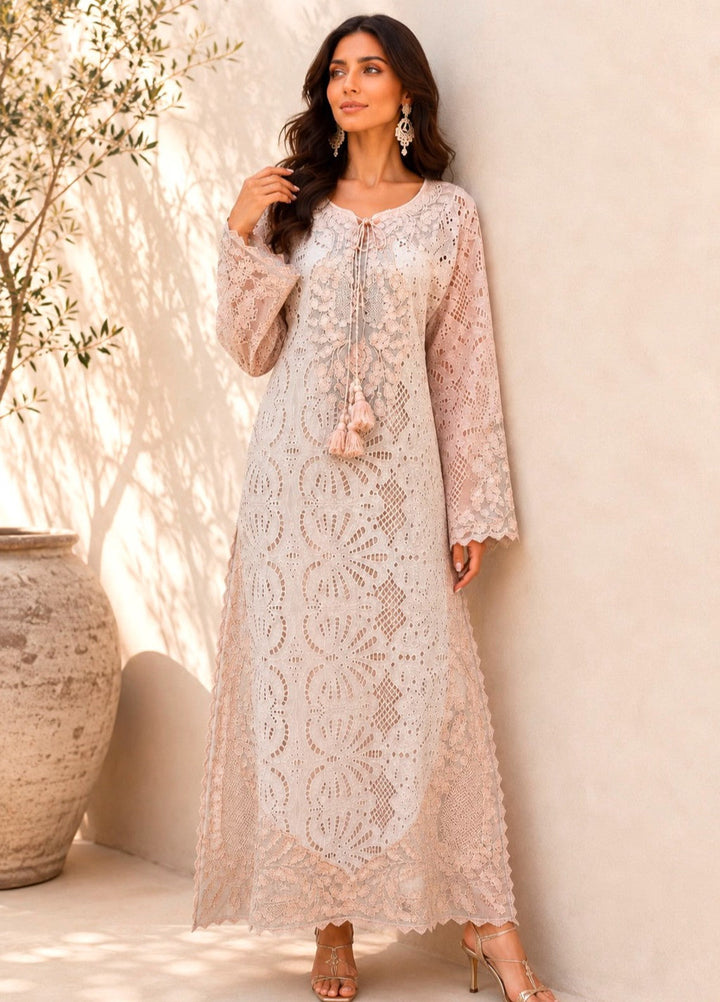 House of Nyyra Women RTW Embroidered Chikankari 1 Piece Suit Pink Mist Summer Collection