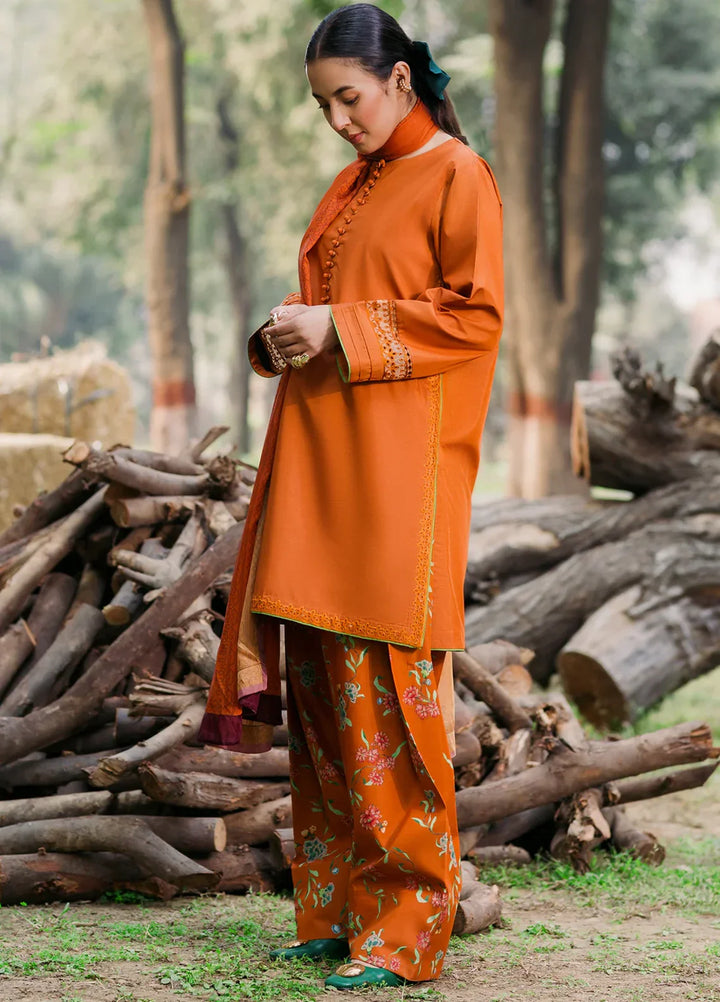 Urban Edge by jahaan RTW Embroidered Raw Silk 3 Piece Suit Tawny Casual Collection