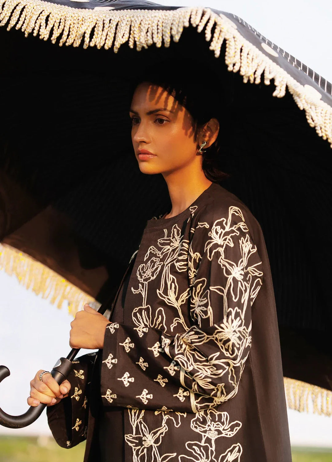 Urban Edge by jahaan RTW Embroidered Raw Silk 3 Piece Suit Phantom Casual Collection