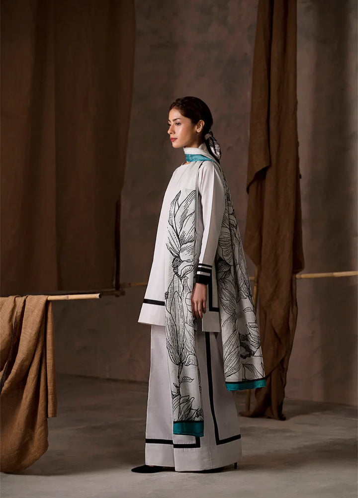 Ember Rose by Jahaan RTW Printed Lawn Silk 3 Piece Suit Fawn Casual Collection