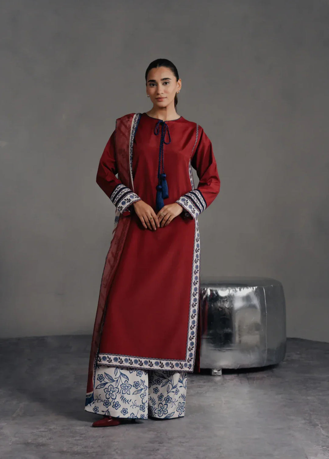 Hidden Garden by Jahaan RTW Printed Crepe 3 Piece Suit Aurora Casual Collection