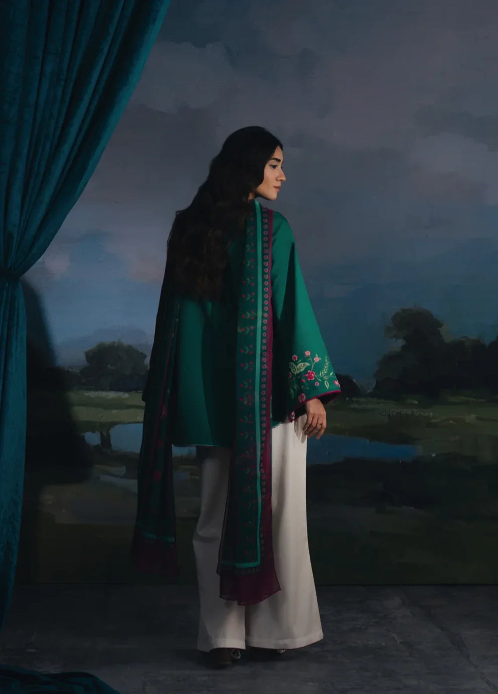 Hidden Garden by Jahaan RTW Printed Crepe 3 Piece Suit Ivy Casual Collection