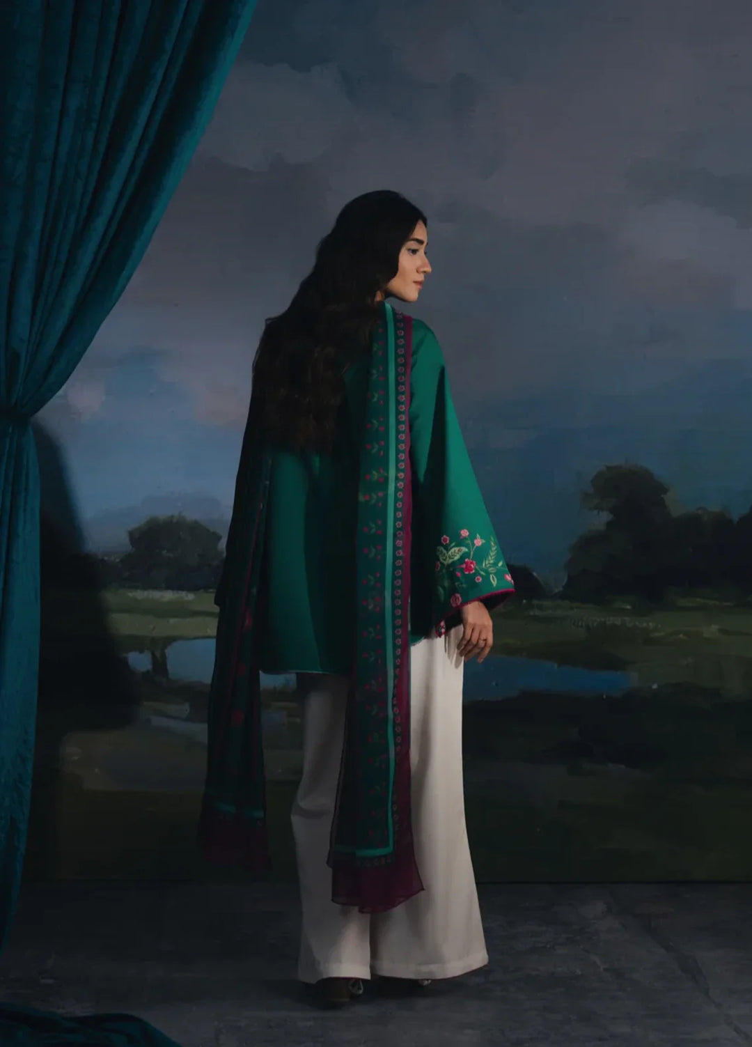 Hidden Garden by Jahaan RTW Printed Crepe 3 Piece Suit Ivy Casual Collection