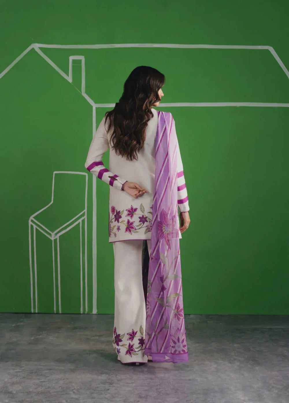 Hidden Garden by Jahaan RTW Printed Crepe 3 Piece Suit Lilly Casual Collection