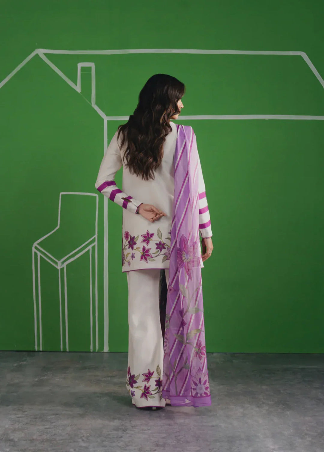 Hidden Garden by Jahaan RTW Printed Crepe 3 Piece Suit Lilly Casual Collection