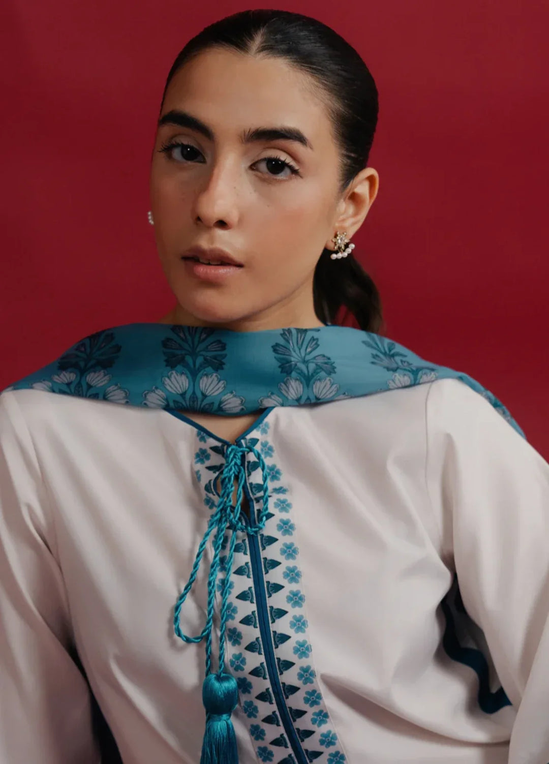 Hidden Garden by Jahaan RTW Printed Crepe 3 Piece Suit Sapphire Casual Collection