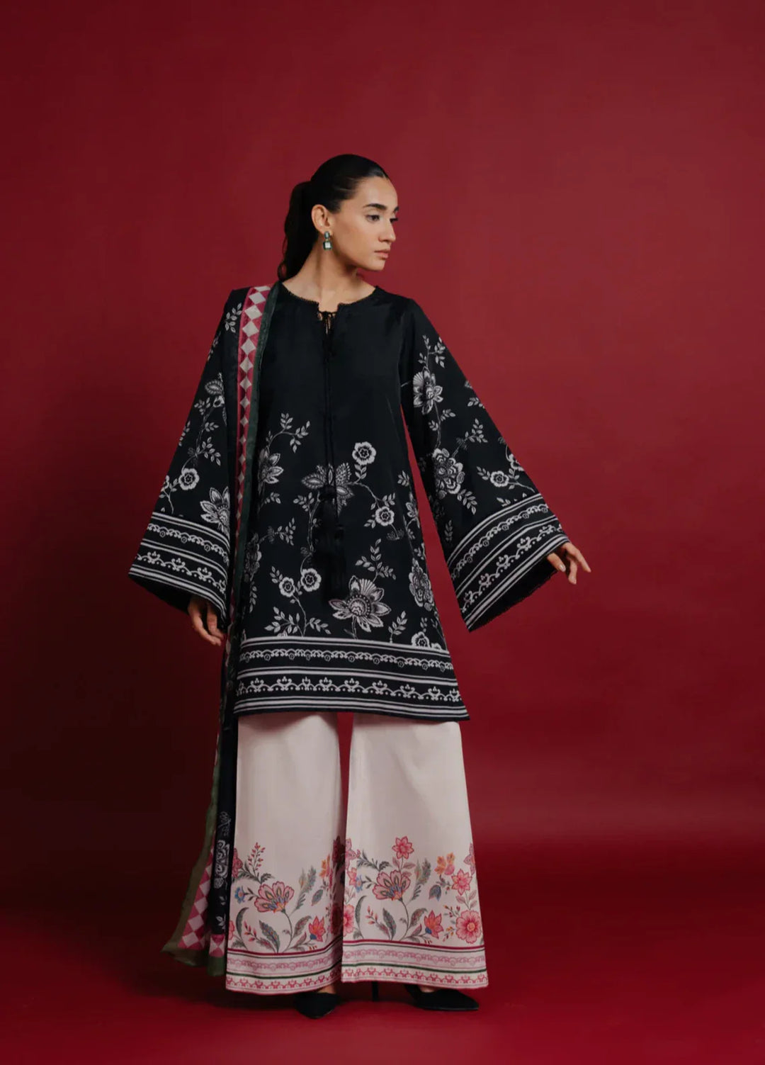Hiddden Garden by Jahaan RTW Printed Crepe 3 Piece Suit Fiora Casual Collection