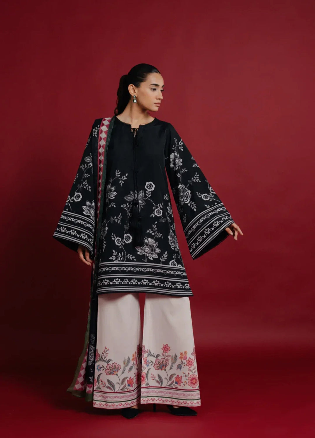Hidden Garden by Jahaan RTW Printed Crepe 3 Piece Suit Fiora Casual Collection