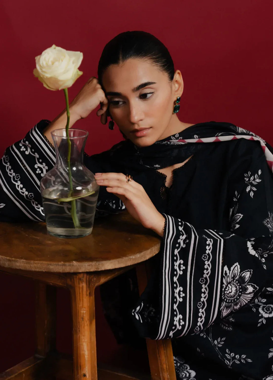 Hiddden Garden by Jahaan RTW Printed Crepe 3 Piece Suit Fiora Casual Collection