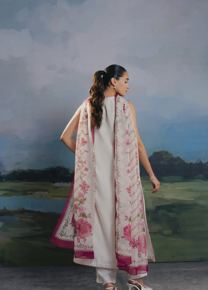 Hidden Garden by Jahaan RTW Printed Crepe 3 Piece Suit Cloud Casual Collection