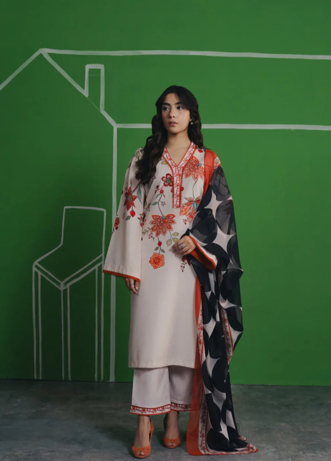 Hidden Garden by Jahaan RTW Printed Crepe 3 Piece Suit Willow Casual Collection