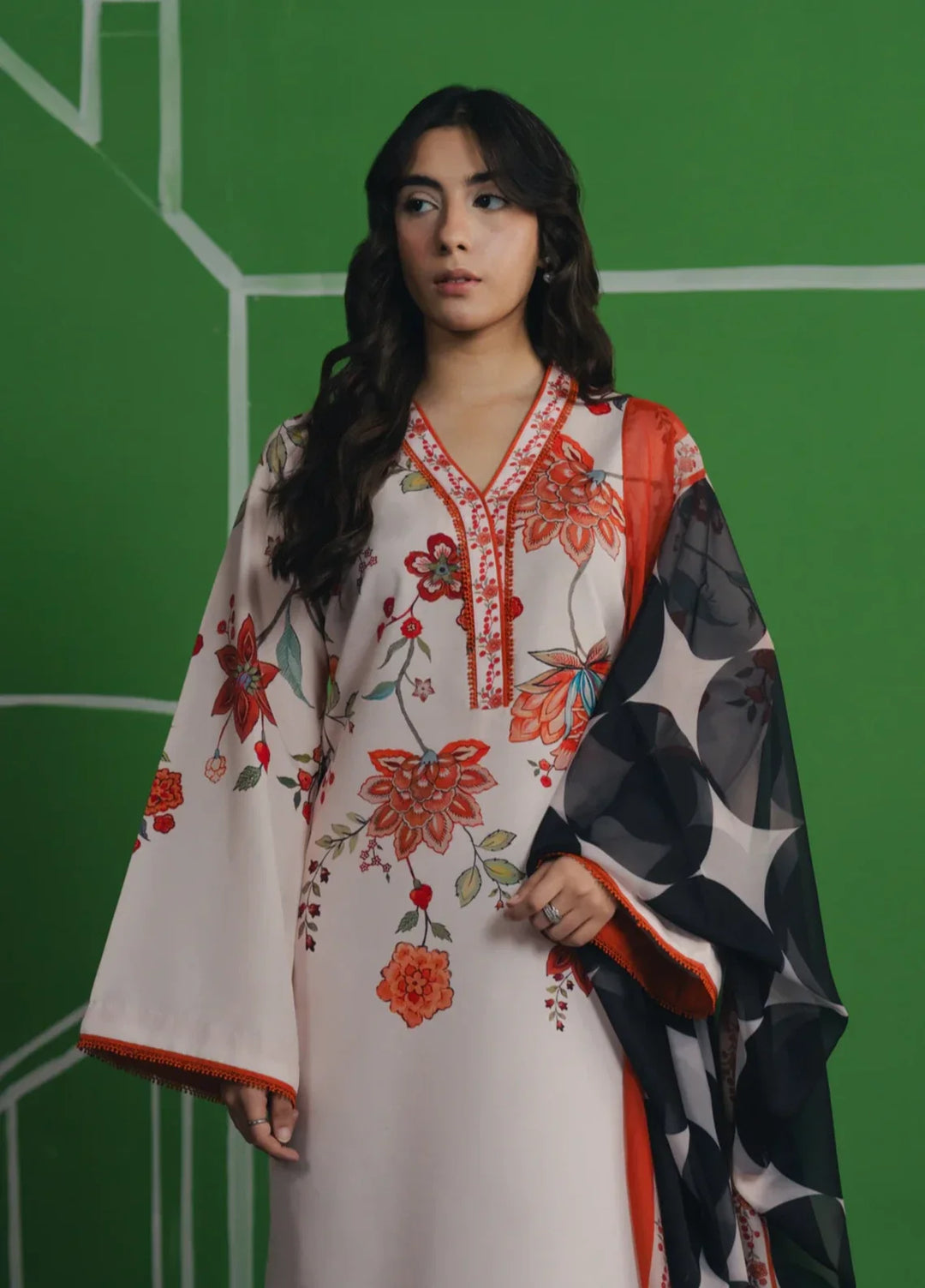 Hidden Garden by Jahaan RTW Printed Crepe 3 Piece Suit Willow Casual Collection