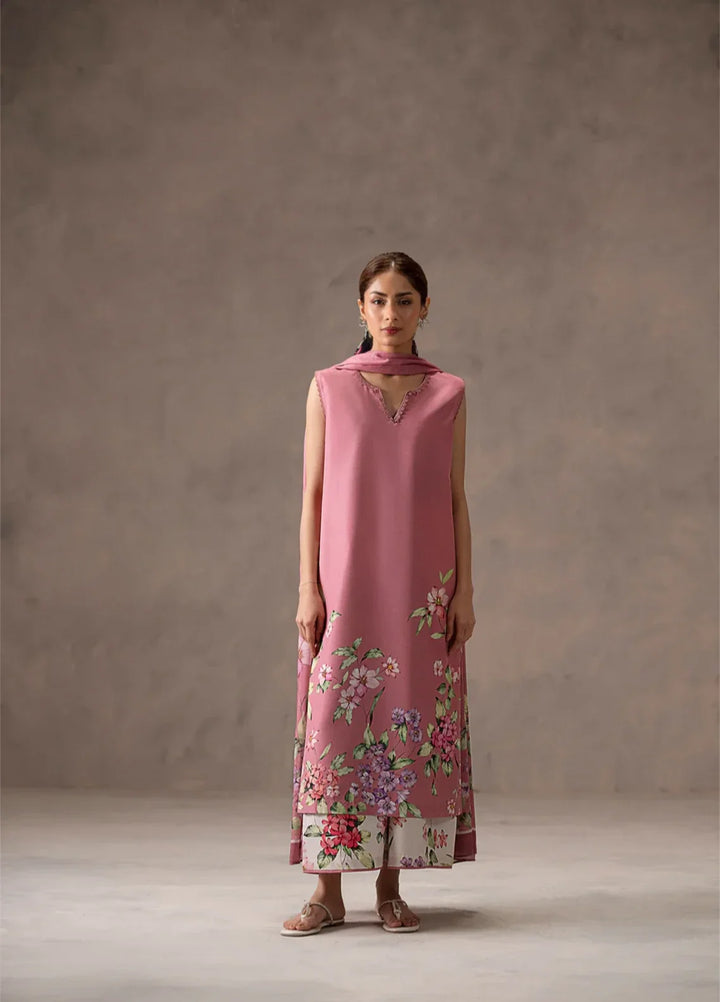 Ember Rose by Jahaan RTW Printed Lawn Silk 3 Piece Suit Flissia Sleeveless Casual Collection