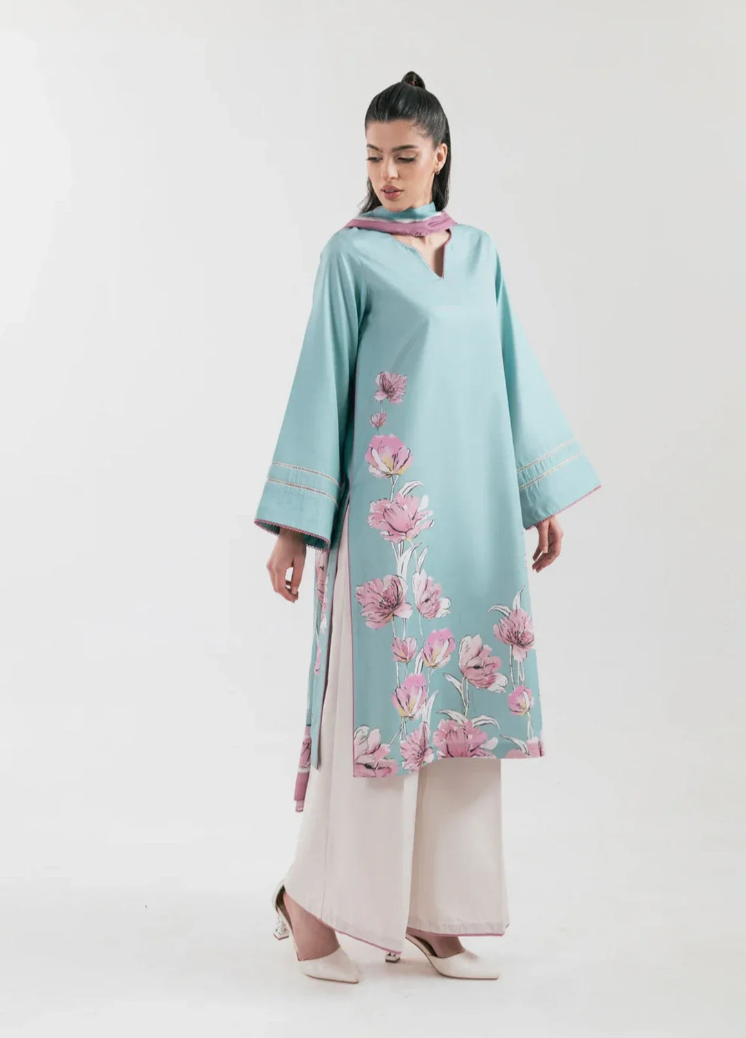 Ember Rose by Jahaan RTW Printed Lawn Silk 3 Piece Suit Saffora Casual Collection