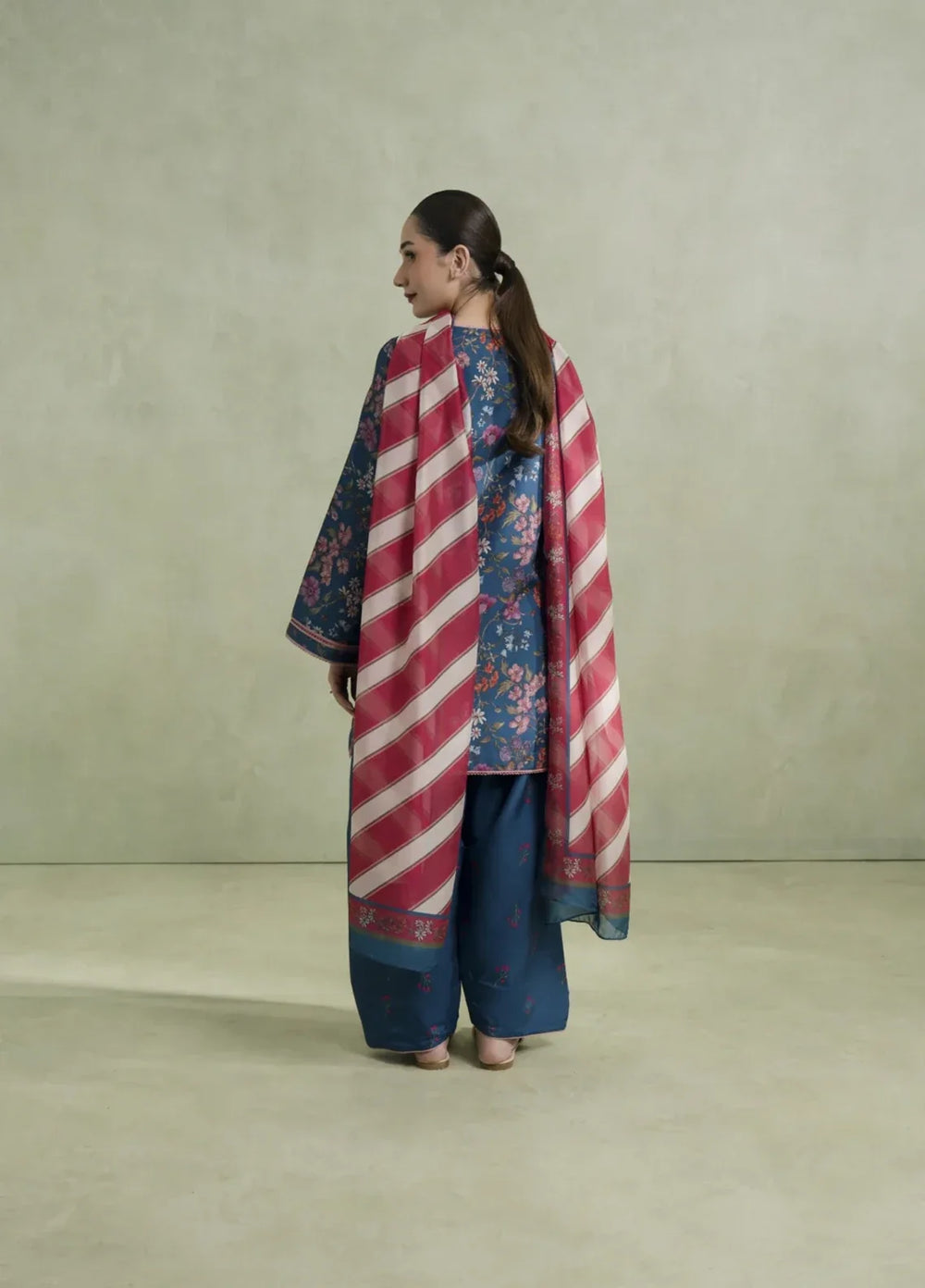 Blossom Hour by Jahaan RTW Printed Crepe 3 Piece Suit Celeste Casual Collection