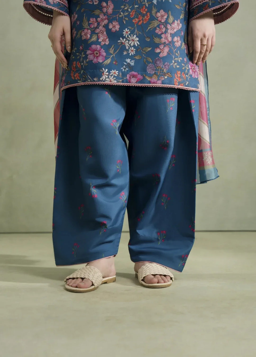 Blossom Hour by Jahaan RTW Printed Crepe 3 Piece Suit Celeste Casual Collection