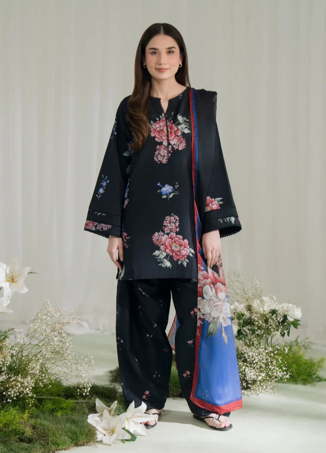 Blossom Hour by Jahaan RTW Printed Crepe 3 Piece Suit Noctis Casual Collection