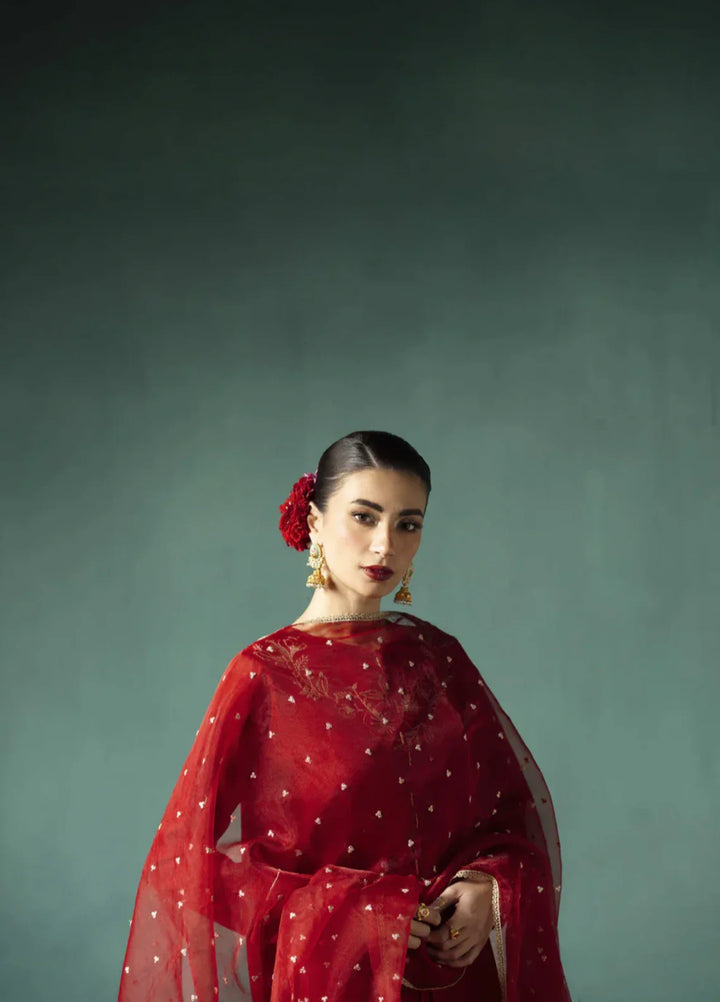 Koel by Jahaan RTW Embroidered Raw Silk 3 Piece Suit Vino Festive Collection